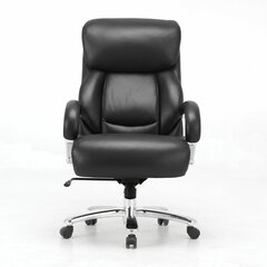 Кресло из натуральной кожи BRABIX PREMIUM &laquo;Pride HD-100&raquo;, НАГРУЗКА до 250 кг, черное, 531940