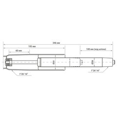 Газлифт BRABIX A-100 короткий, ХРОМ, длина в открытом виде 346 мм, d50 мм, класс 2, 532004