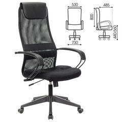 Кресло офисное BRABIX PREMIUM &laquo;Stalker EX-608 PL&raquo;, ткань-сетка/<wbr/>кожзам, черное, 532090