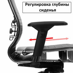 Кресло офисное МЕТТА &laquo;К-4-Т&raquo; хром, прочная сетка, сиденье и спинка регулируемые, серое