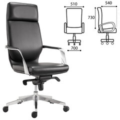 Кресло офисное BRABIX PREMIUM &laquo;Resonance EX-755&raquo;, мультиблок, алюминий, экокожа, черное, 532487