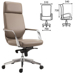 Кресло офисное BRABIX PREMIUM &laquo;Resonance EX-755&raquo;, мультиблок, алюминий, экокожа, бежевое, 532488