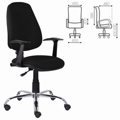 Кресло BRABIX &laquo;Comfort MG-322&raquo;, хром, регулируемая эргономичная спинка, ткань, черное, 532558