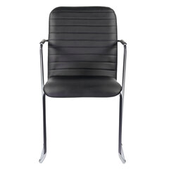 Кресло для приемных и переговорных BRABIX &laquo;Visit CF-101&raquo;, хром, экокожа, черное, 532559