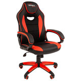Кресло компьютерное BRABIX "Blaze GM-162", TW/экокожа, черное/красное, 532580