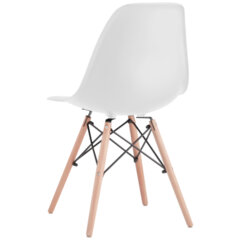 Стулья BRABIX &laquo;Eames CF-010&raquo;, КОМПЛЕКТ 4 шт., пластик белый, опоры дерево/<wbr/>металл, 532630