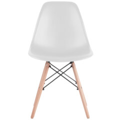 Стулья BRABIX &laquo;Eames CF-010&raquo;, КОМПЛЕКТ 4 шт., пластик белый, опоры дерево/<wbr/>металл, 532630