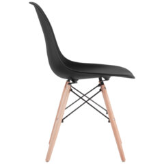 Стулья BRABIX &laquo;Eames CF-010&raquo;, КОМПЛЕКТ 4 шт., пластик черный, опоры дерево/<wbr/>металл, 532631