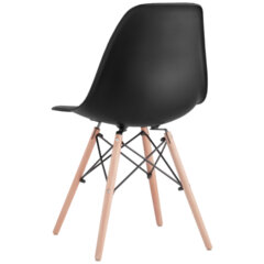 Стулья BRABIX &laquo;Eames CF-010&raquo;, КОМПЛЕКТ 4 шт., пластик черный, опоры дерево/<wbr/>металл, 532631