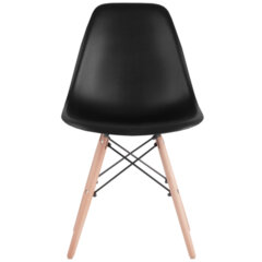 Стулья BRABIX &laquo;Eames CF-010&raquo;, КОМПЛЕКТ 4 шт., пластик черный, опоры дерево/<wbr/>металл, 532631