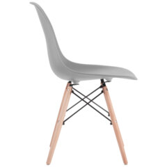 Стулья BRABIX &laquo;Eames CF-010&raquo;, КОМПЛЕКТ 4 шт., пластик серый, опоры дерево/<wbr/>металл, 532632