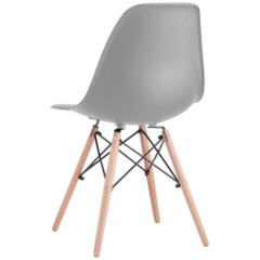 Стулья BRABIX &laquo;Eames CF-010&raquo;, КОМПЛЕКТ 4 шт., пластик серый, опоры дерево/<wbr/>металл, 532632