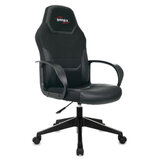 Кресло компьютерное BRABIX "Alpha GM-018", ткань/экокожа, черное, 532636