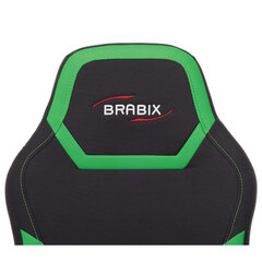 Кресло компьютерное BRABIX &laquo;Alpha GM-018&raquo;, ткань/<wbr/>экокожа, черное/<wbr/>зеленое, 532639