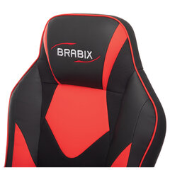 Кресло компьютерное BRABIX &laquo;Game GM-017&raquo;, экокожа/<wbr/>ткань, черное/<wbr/>красное, 532642