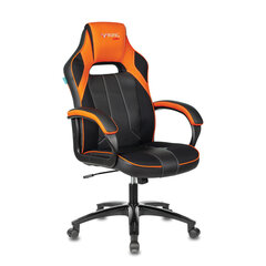 Кресло компьютерное Zombie VIKING 2 AERO, экокожа/<wbr/>ткань, черное/<wbr/>оранжевое
