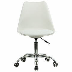 Кресло стул BRABIX &laquo;Eames MG-310 CH&raquo;, хром, пластик белый, экокожа белая, 532923
