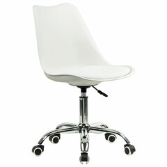 Кресло стул BRABIX &laquo;Eames MG-310 CH&raquo;, хром, пластик белый, экокожа белая, 532923