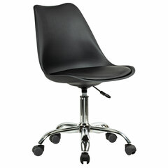 Кресло стул BRABIX &laquo;Eames MG-310 CH&raquo;, хром, пластик черный, экокожа черная, 532925