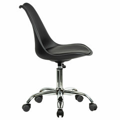 Кресло стул BRABIX &laquo;Eames MG-310 CH&raquo;, хром, пластик черный, экокожа черная, 532925