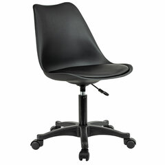 Кресло стул BRABIX &laquo;Eames MG-310 PL&raquo;, пластик черный, экокожа черная, 532927