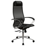 Кресло МЕТТА "ErgoLife" 10 B1-104K, хром, синхромеханизм, прочная сетка, черное