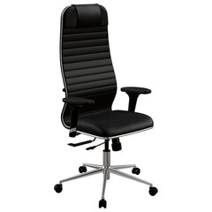 Кресло МЕТТА &laquo;ErgoLife&raquo; 10 B1-117D, хром, синхромеханизм, 2D-подлокотники, экокожа, черное