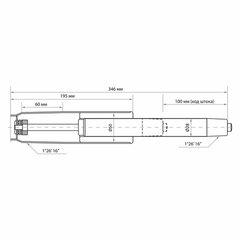 Газлифт B-100 короткий, черный, длина в открытом виде 346 мм, d 50 мм, класс 2, WBZ (ВБЗ), 533071