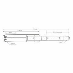 Газлифт B-140 стандартный, ХРОМ, длина в открытом виде 413 мм, d 50 мм, класс 2, WBZ (ВБЗ), 533074