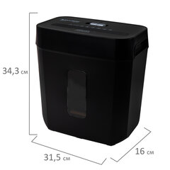 Уничтожитель (шредер) BRAUBERG OF-812X, карты, скобы, 4 уровень секретности, 4&times;35 мм, 8 листов, 12 литров, 533141
