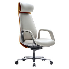 Кресло HAWASAN (ХАВАСАН) PREMIUM EX-820, синхромеханизм, слайдер, экокожа, белое/<wbr/>коричневое, 533237