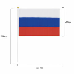Флаг России ручной 20&times;30 см, без герба, с флагштоком, BRAUBERG/<wbr/>STAFF, 550181