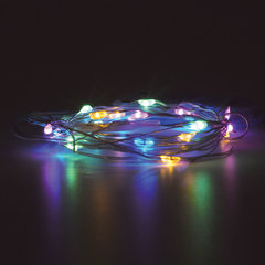 Электрогирлянда-нить комнатная &laquo;Роса&raquo; 2 м, 20 LED, мультицветная, на батарейках, ЗОЛОТАЯ СКАЗКА, 591101