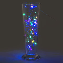 Электрогирлянда-нить комнатная &laquo;Роса&raquo; 2 м, 20 LED, мультицветная, на батарейках, ЗОЛОТАЯ СКАЗКА, 591101