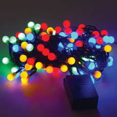Электрогирлянда-нить комнатная &laquo;Шарики&raquo; 10 м, 100 LED, мультицветная 220 V, контроллер, ЗОЛОТАЯ СКАЗКА, 591102