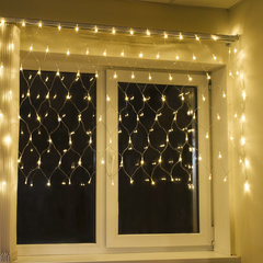 Электрогирлянда-сеть комнатная 1,5&times;1 м, 120 LED, теплый белый, 220 V, контроллер, ЗОЛОТАЯ СКАЗКА, 591104