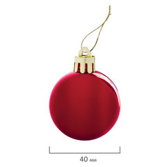Шары ёлочные 12 шт., 4 см, &laquo;Solid Color&raquo;, пластик, КРАСНЫЕ, глянец, ЗОЛОТАЯ СКАЗКА, 591123