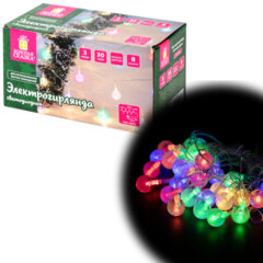 Электрогирлянда-нить комнатная &laquo;Bubble ball&raquo;, 3 м, 30 LED, мультицветная, 220 V, контроллер, ЗОЛОТАЯ СКАЗКА, 591363