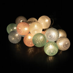 Электрогирлянда-нить комнатная &laquo;Cotton Balls&raquo; 3 м, 15 LED, теплый белый, на батарейках, ЗОЛОТАЯ СКАЗКА, 591729