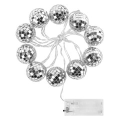 Электрогирлянда-нить комнатная &laquo;Диско-шары&raquo;, 1,5 м,10 LED, тёплый белый, батарейки, ЗОЛОТАЯ СКАЗКА, 591731