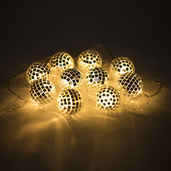 Электрогирлянда-нить комнатная &laquo;Диско-шары&raquo;, 1,5 м,10 LED, тёплый белый, батарейки, ЗОЛОТАЯ СКАЗКА, 591731