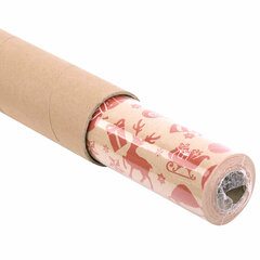 Бумага упаковочная подарочная крафт BIG SIZE новогодняя &laquo;Christmas Party&raquo;, 0,7&times;10 м, ЗОЛОТАЯ СКАЗКА, 591947