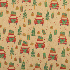Бумага упаковочная подарочная новогодняя &laquo;Christmas Kraft&raquo;, 70&times;100 см, 10 дизайнов ассорти, ЗОЛОТАЯ СКАЗКА, 592053