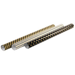 Бумага упаковочная мелованная НАБОР 3 шт., &laquo;Golden Pattern&raquo;, 70&times;100 см, 3 дизайна, ЗОЛОТАЯ СКАЗКА, 592062