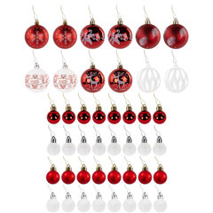 Шары ёлочные НАБОР 44 шт., 6 см/<wbr/>3 см,&laquo;Red&White&raquo;, красные/<wbr/>белые, пластик, ЗОЛОТАЯ СКАЗКА, 592166