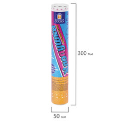 Хлопушка пневматическая 30 см &laquo;Серпантин&raquo; фольга, конфетти ассорти, ЗОЛОТАЯ СКАЗКА, 592467
