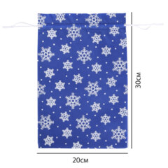 Подарочный мешок (1 шт.) новогодний, 30&times;20 см, &laquo;Snowflakes&raquo;, нетканый материал, 3 цвета ассорти, ЗОЛОТАЯ СКАЗКА, 592535