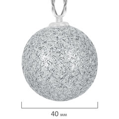 Электрогирлянда-нить комнатная &laquo;Шарики&raquo; 1,8 м, 16 LED, серебро, тёплый белый, батарейки, ЗОЛОТАЯ СКАЗКА, 592559