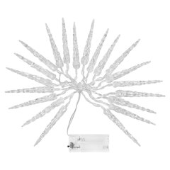 Электрогирлянда-нить комнатная &laquo;Сосульки&raquo; 2 м, 20 LED, холодный белый, батарейки, ЗОЛОТАЯ СКАЗКА, 592561