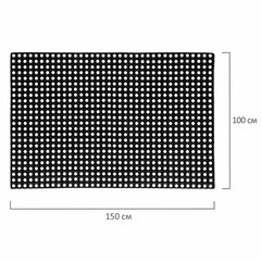 Коврик входной резиновый крупноячеистый грязезащитный 100&times;150 см, толщина 22 мм, черный, VORTEX